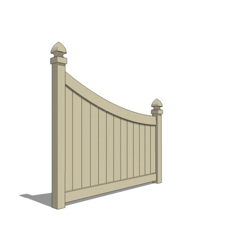 CAD Drawings BIM Models CertainTeed Fence, Rail and Deck Systems Chesterfield Curve Vinyl Fencing